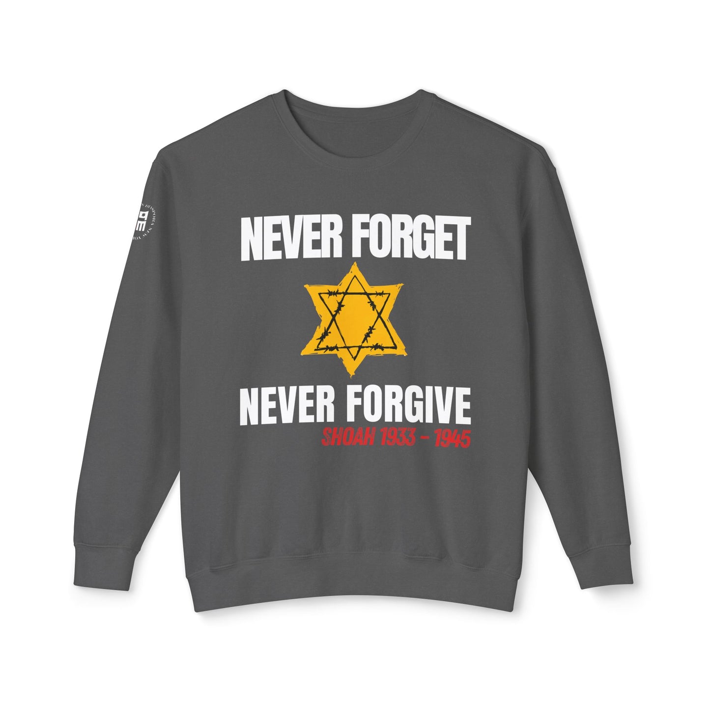 Shoah Never Forget - Unisex Lightweight Crewneck Sweatshirt