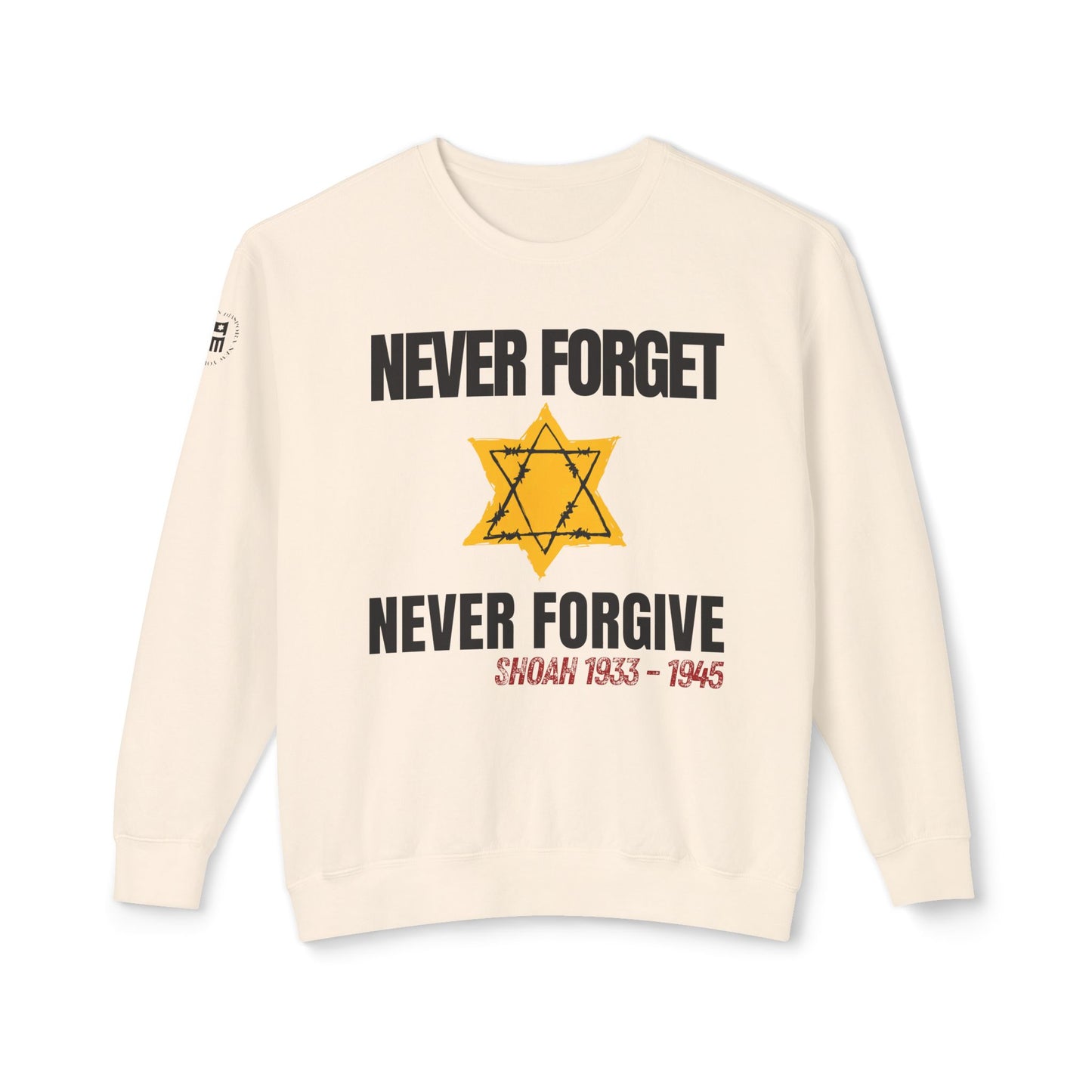 Shoah Never Forget - Unisex Lightweight Crewneck Sweatshirt