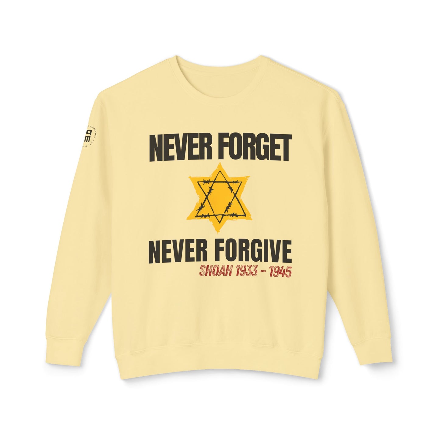 Shoah Never Forget - Unisex Lightweight Crewneck Sweatshirt
