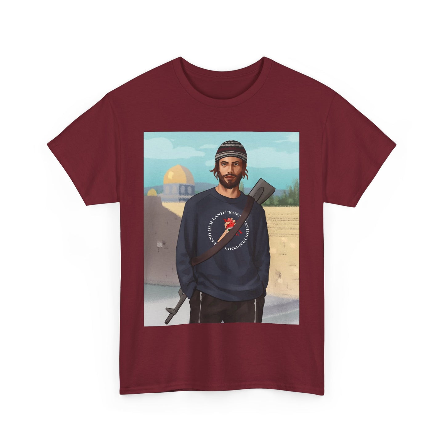 Defend our land and love G-d Unisex Heavy Cotton Tee