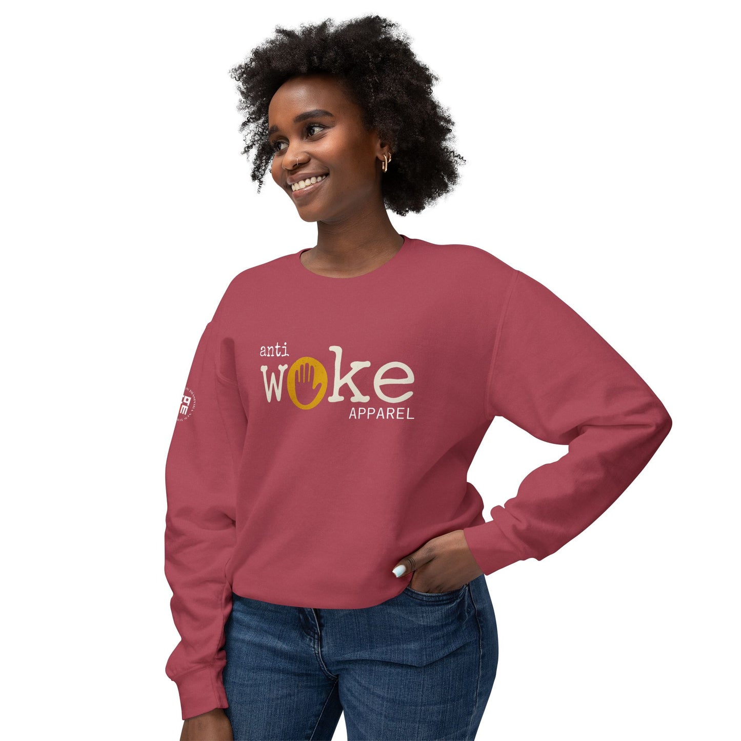 Anti WOKE Unisex Lightweight Crewneck Sweatshirt