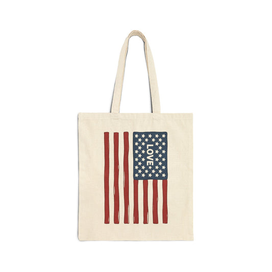 LOVE US TOTE Cotton Canvas Tote Bag