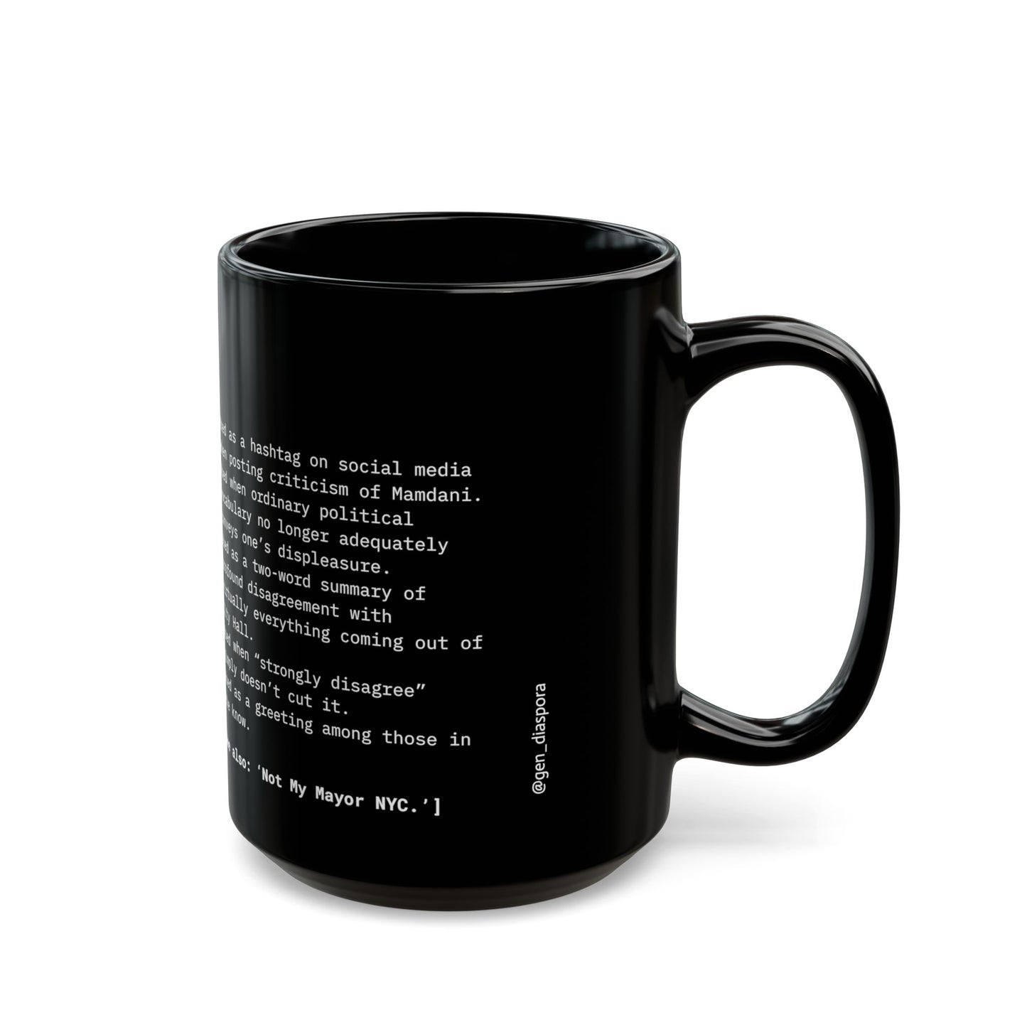 Fuk Mamdani Black Mug (11oz, 15oz)