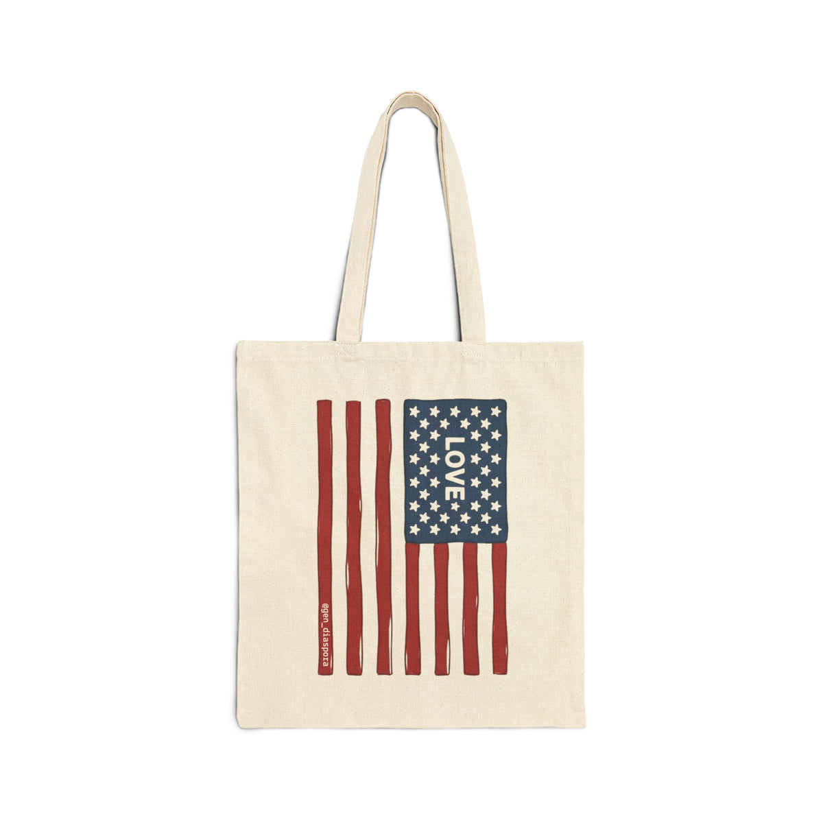 LOVE US TOTE Cotton Canvas Tote Bag